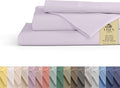 Linen Home 100% Cotton Percale Sheets Twin Size, Iris Lilac, Deep Pocket by LINENHOME