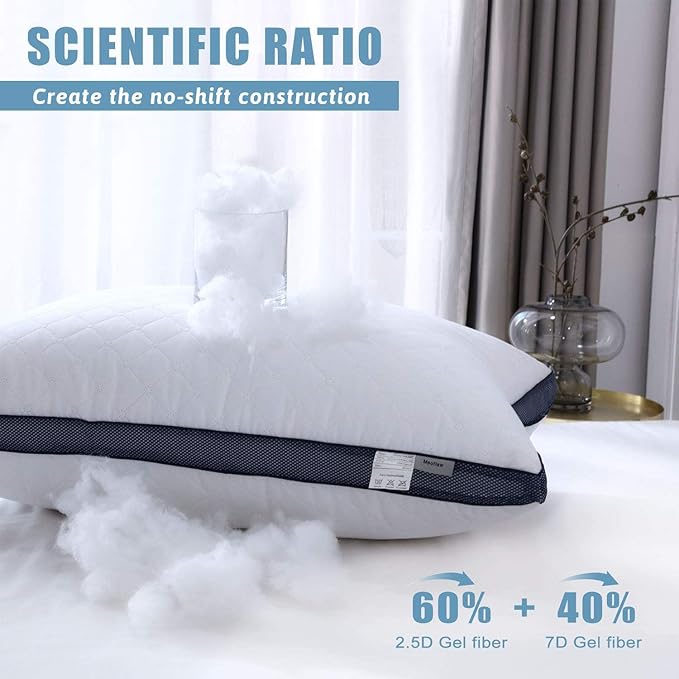 Meoflaw Pillows for Sleeping, Luxury Hotel Pillows Queen Size Set of 2 - Image 3