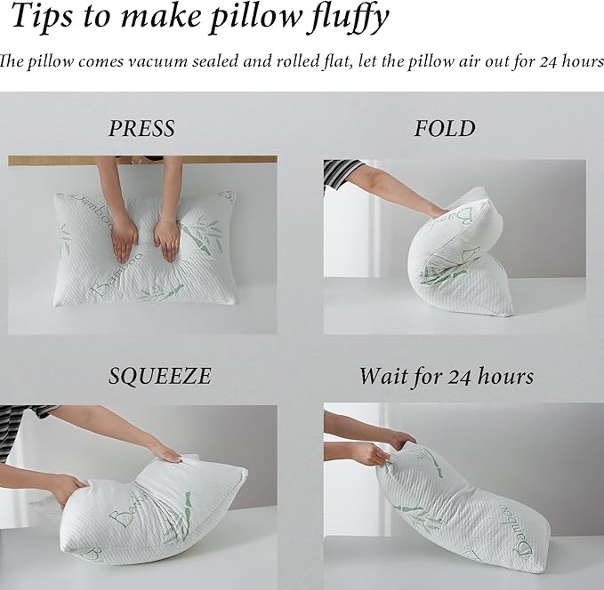 HOXXME King Size Memory Foam Pillows Set of 2, Bed Pillow - Image 5