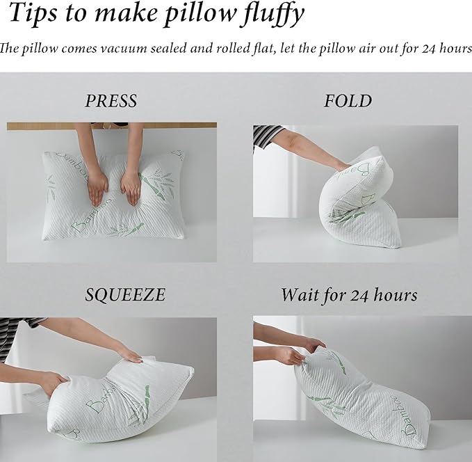 HOXXME Single Memory Foam Pillows King Size Set of 1, Cooling Rayon Pillow - Image 5