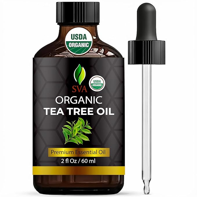 SVA Tea Tree Essential Oil Organic – 2 Fl Oz – 100% Natural Organic Tea Tree Oil by SVAORGANICS