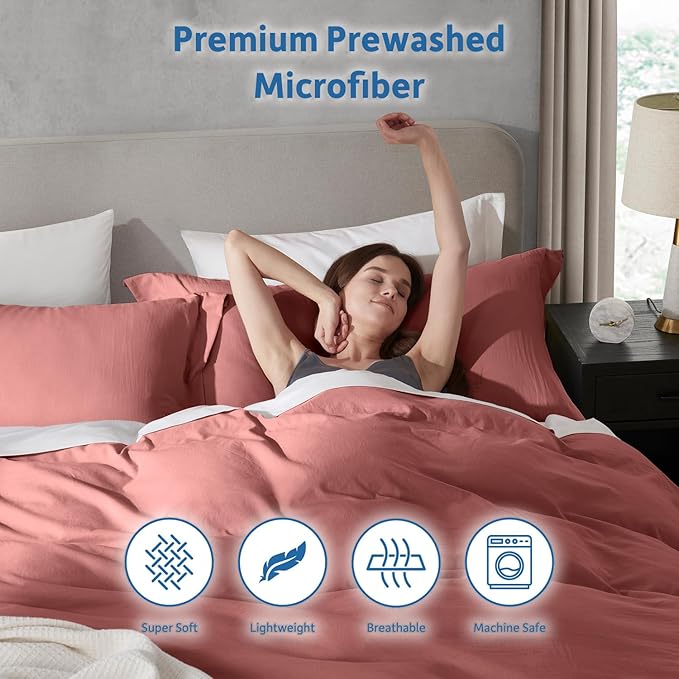 Nestl Pink Clay California King Duvet Cover Sets - Image 6