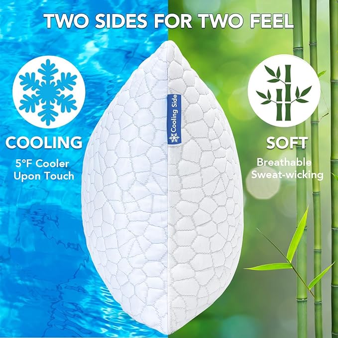 QUTOOL Cooling Pillow for Sleeping 2 Pack, Luxury Shredded Memory Foam Bed - Image 2
