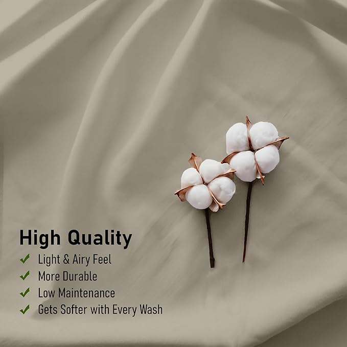 RUVANTI 100% Cotton Sheets – Queen Size Percale Bedding, Cooling & Breathable - Image 5