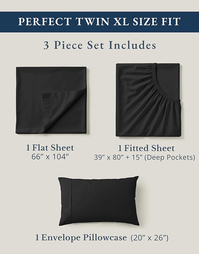 LANE LINEN 100% Organic Cotton Bed Sheets Extra Long Twin, Soft & Comfy Fully - Image 4