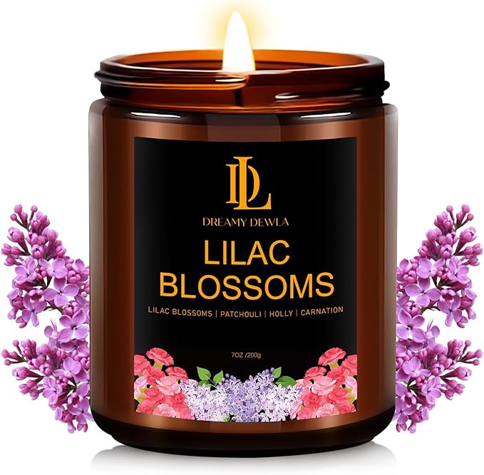 Lilac Blossom Scented Candles, Lilac Blossom Candle, Aromatherapy Candle Gifts by DLDREAMYDEWLA
