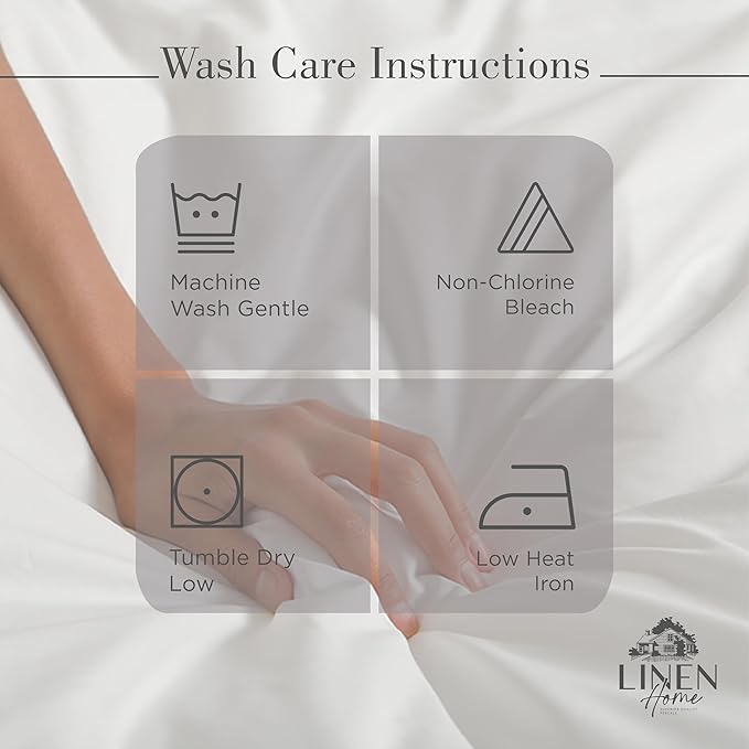 Linen Home 100% Cotton Percale Sheets Twin Size, Deep Pocket, 3 Pieces Set - Image 5