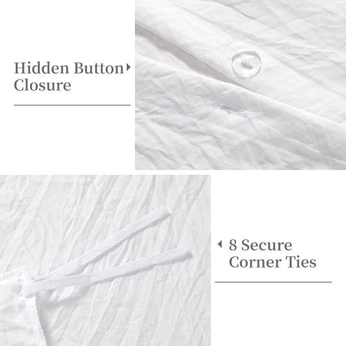 White Ruffled Duvet Cover Twin, 68x90 in - Image 4