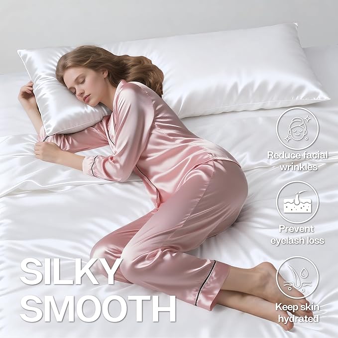 MR&HM Satin Body Pillow Cover, Soft and Breathable Body Pillow Case - Image 4