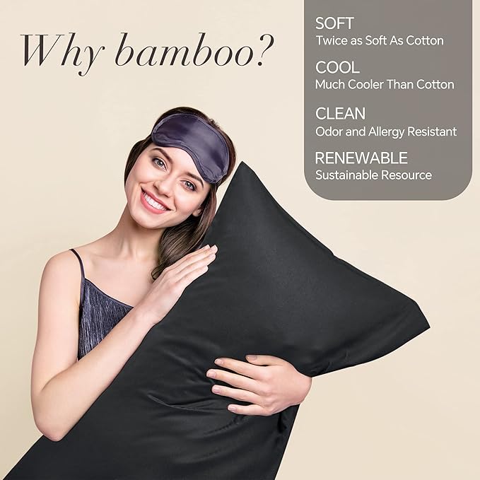 BEDELITE Pillow Cases Standard Size Set of 2, Rayon Derived from Bamboo - Image 2