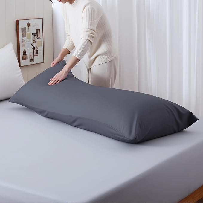 Body Cooling Pillow Case, Viscose Derived from Bamboo Long Pillow Protectors - Image 4