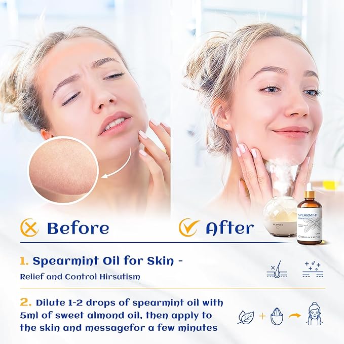 HIQILI 100ML Spearmint Oil for Skin Care, Can be Added to Lotions, Creams -100% - Image 3