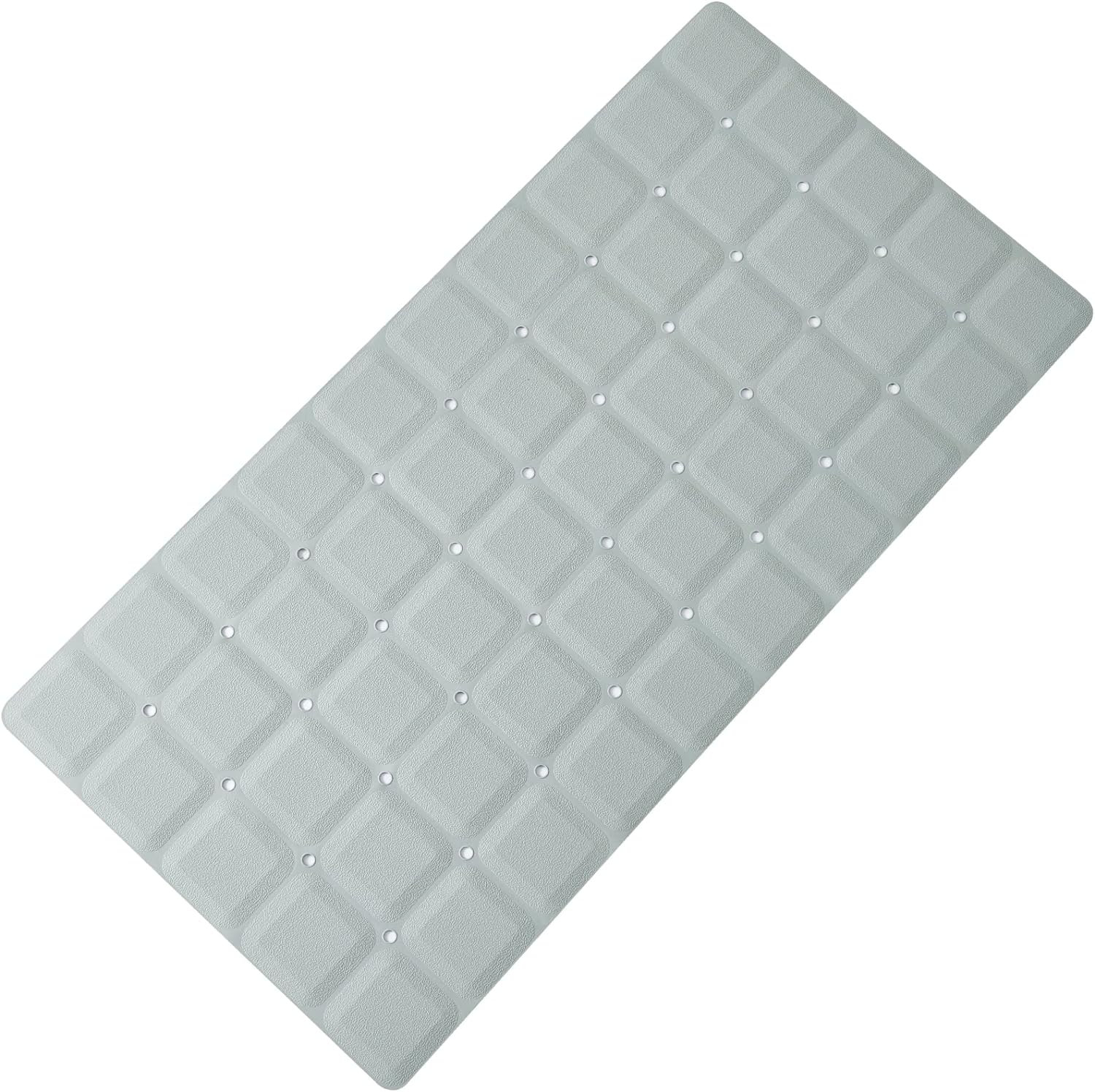 Foldable Silicone Bathtub Mat: Jumbo Size Heavy Duty Safety Bath Mat for Tub Without Suction Cups Non Slip Bath & Shower Mat for Textured, Reglazed, Refinished Tub (Grey, 35.8 x 17.7)