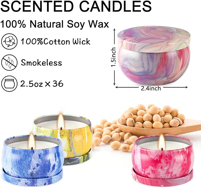 Howemon 36 Pack Scented Candles Set - Image 3