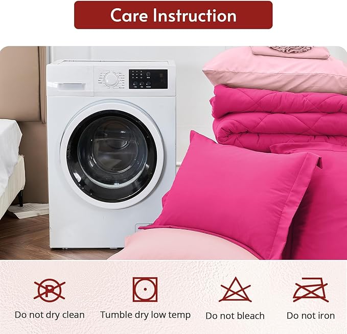 MUXHOMO 7 Pieces California King Comforter Set, Reversible Bed in a Bag Cal - Image 9
