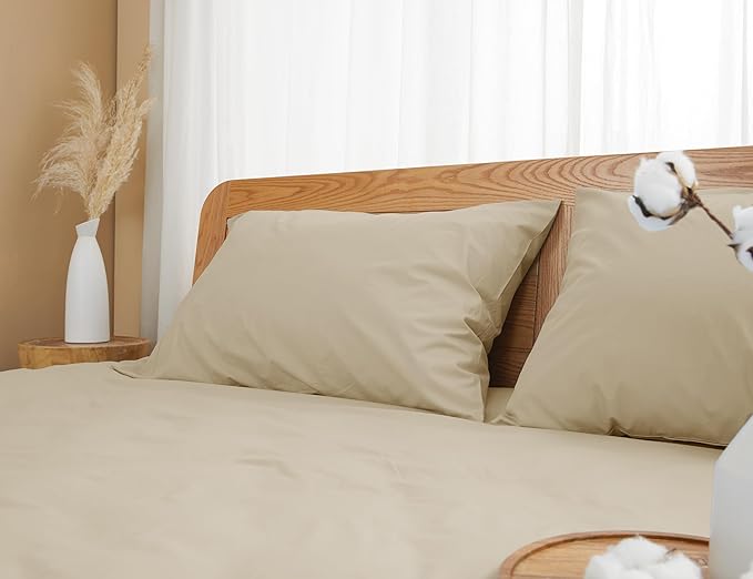 Pillow Cases, Standard Queen Size Cotton Percale Weave Pillowcases, Pre-Shrunk - Image 7