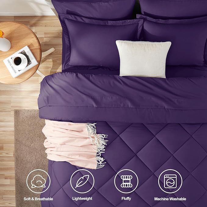 CozyLux Full Size Comforter Sets Purple - Image 2