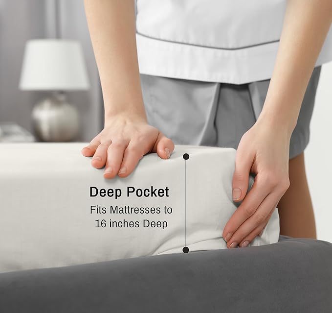 RUVANTI 100% Cotton Sheets – King Size Percale Bedding, Cooling & Breathable - Image 6