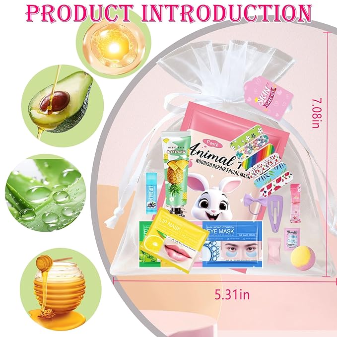 224PCS Spa Party Supplies for Girls, Spa Party Favors Include Face Masks - Image 3