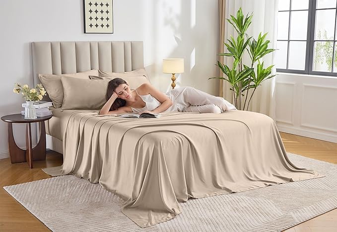 Pure Bamboo King Sheets, Genuine 100% Organic Viscose Derived from Bamboo Bed - Image 7