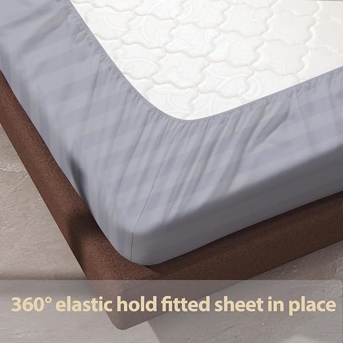 2-Pack 100% Egyptian Cotton Fitted Sheet TwinXL Size, 600 Thread Count Cotton - Image 7