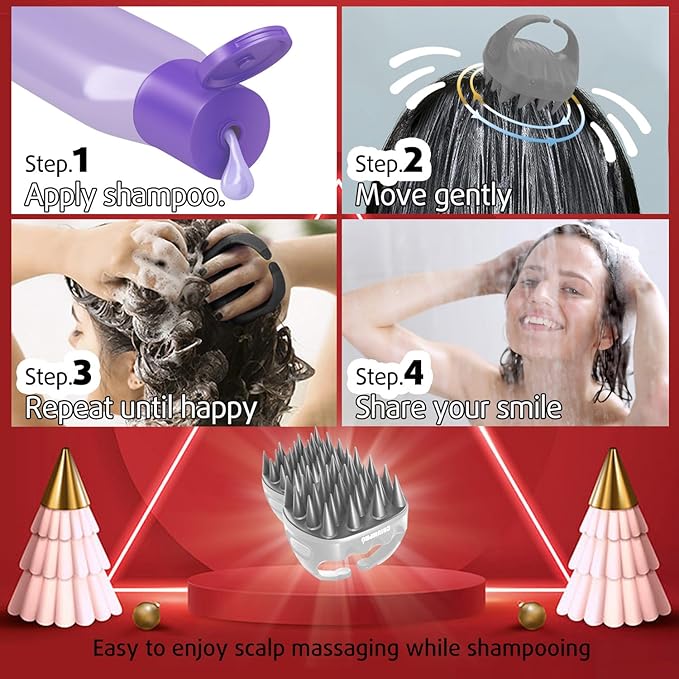 Cbiumpro 2-Pack Scalp Massager Shampoo Brush, Ultra Soft Silicone Scalp - Image 6