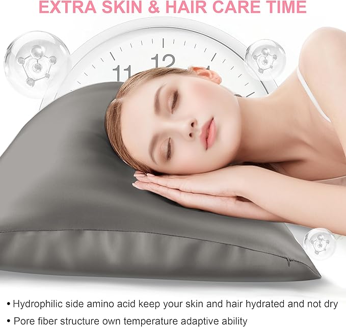 Silk Body Pillow Cover with Zipper, Mulberry Silk Pillow Cases Body Size - Image 3