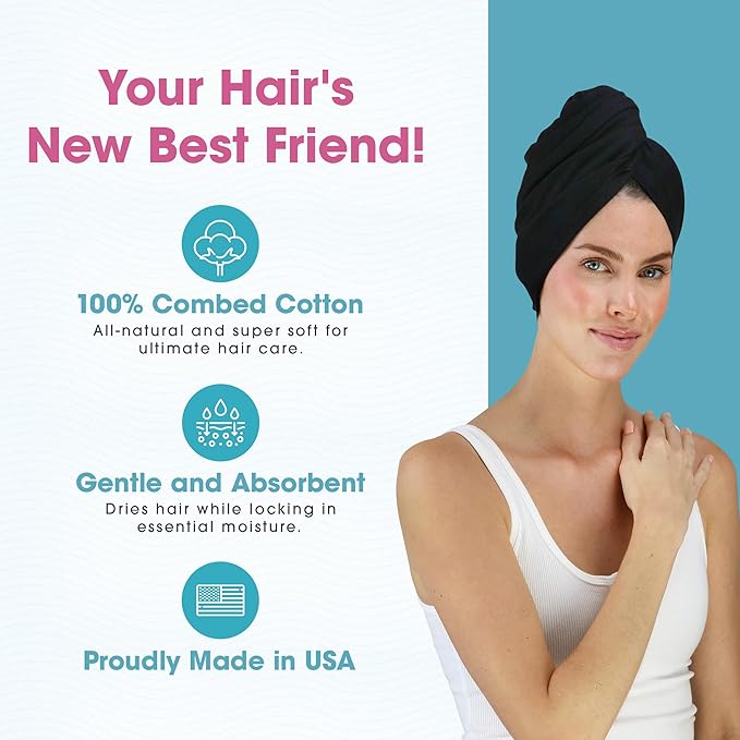 Hair RePear The Ultimate Hair Towel – Generous 29" x 45" Cotton Hair Towel - Image 2