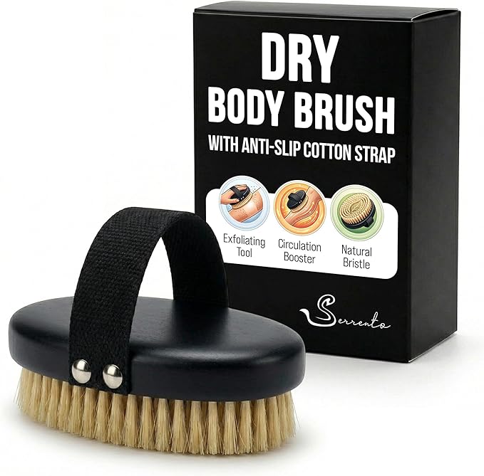 Serrento Dry Brush for Skin – Exfoliating Body Tool for Dry Brushing & by Serrento