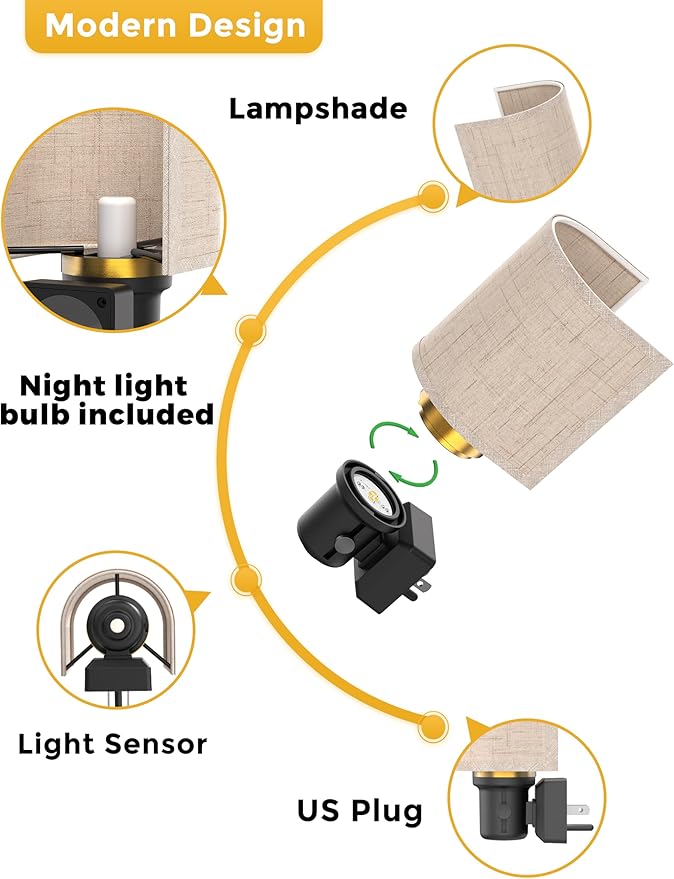 L LOHAS LED Night Lights Plug into Wall, Plug in Night Light Dimmable, - Image 5