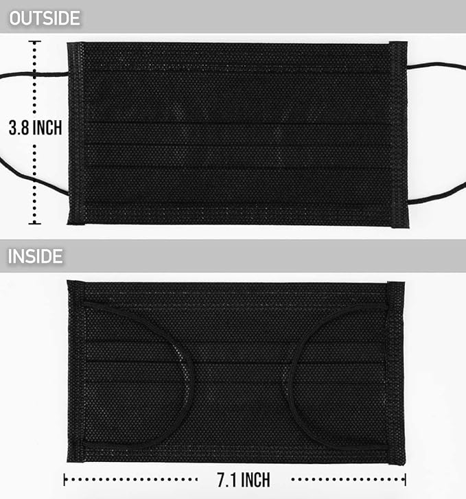 LEMENT 500pcs Disposable Black Mask, 3-Ply Face Masks - Image 5