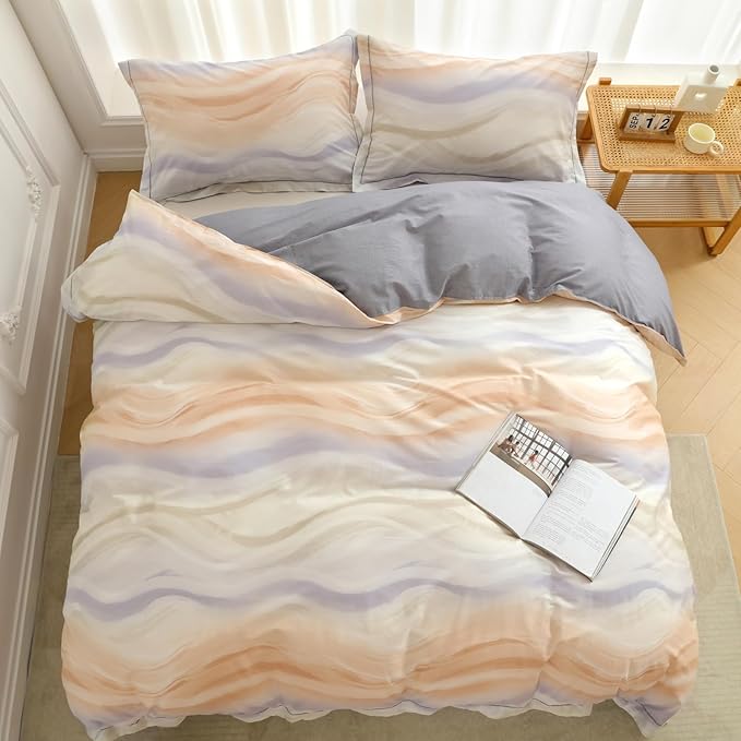 OAITE Duvet Cover Set Queen Size Floral Pattern Ultra Soft 100% Cotton Duvet - Image 4