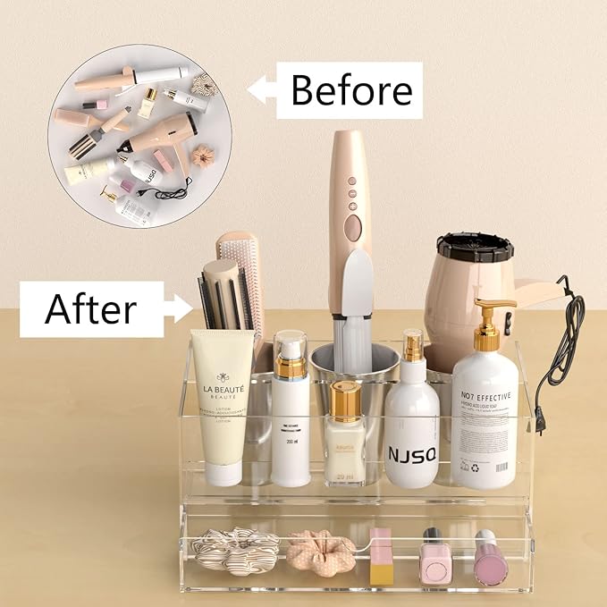 NIUBEE Hair Tool Organizer, Bathroom Countertop Blow Dryer Holder, Vanity Caddy - Image 6
