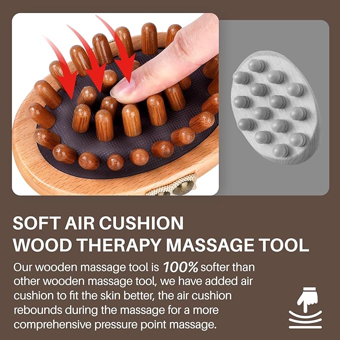 Wood Therapy Massage Tool for Belly Fat, Wooden Meridian Massage Body Brush for - Image 3