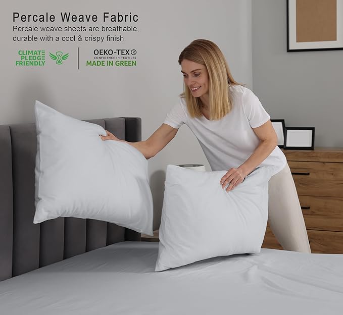 RUVANTI 100% Cotton Sheets – Twin XL Size Percale Bedding, Cooling & Breathable - Image 3