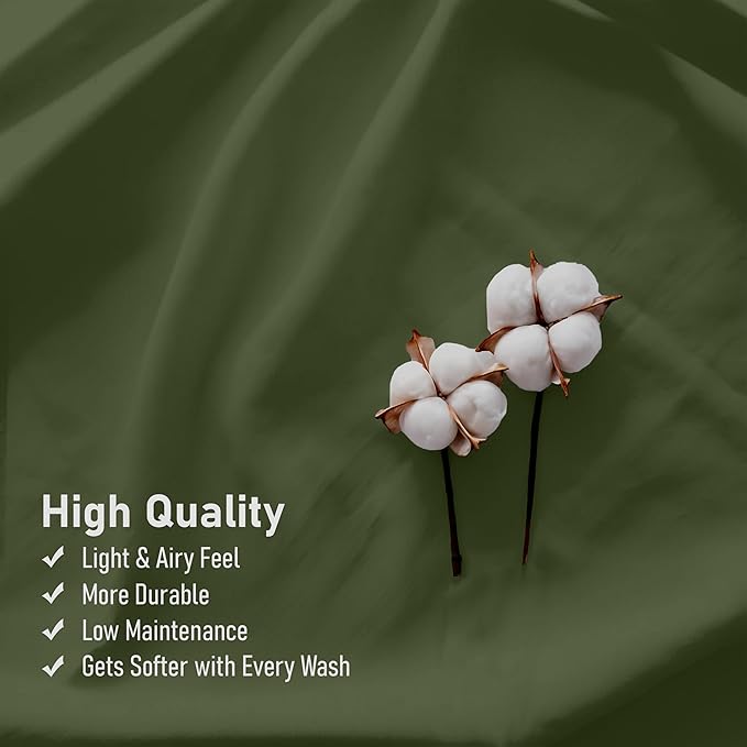 RUVANTI 100% Cotton Sheets – Queen Size Percale Bedding, Cooling & Breathable - Image 5