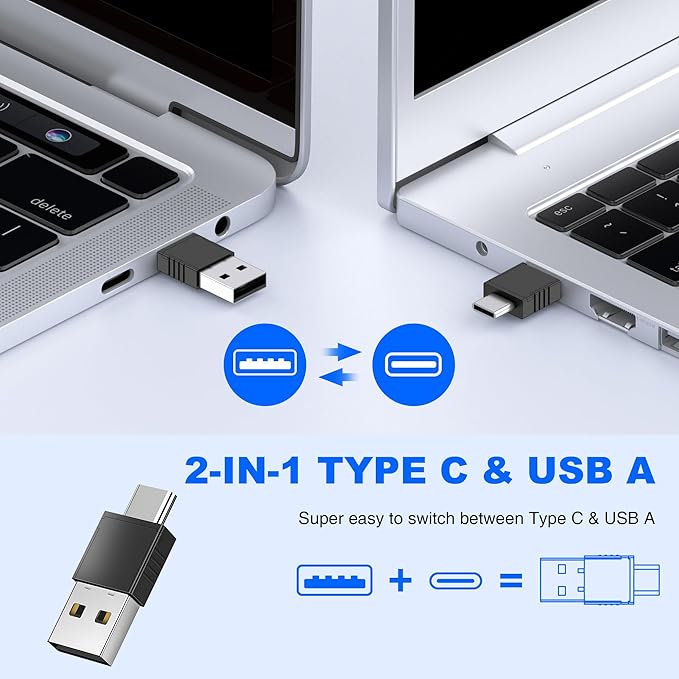 USB Type C 2 in 1 Rechargeable Wireless Presentation Clicker with Green Laser Pointer and Storage Case, Slide Powerpoint Clicker for Mac Windows Keynote, Presenter Remote PPT Clicker for Powerpoint