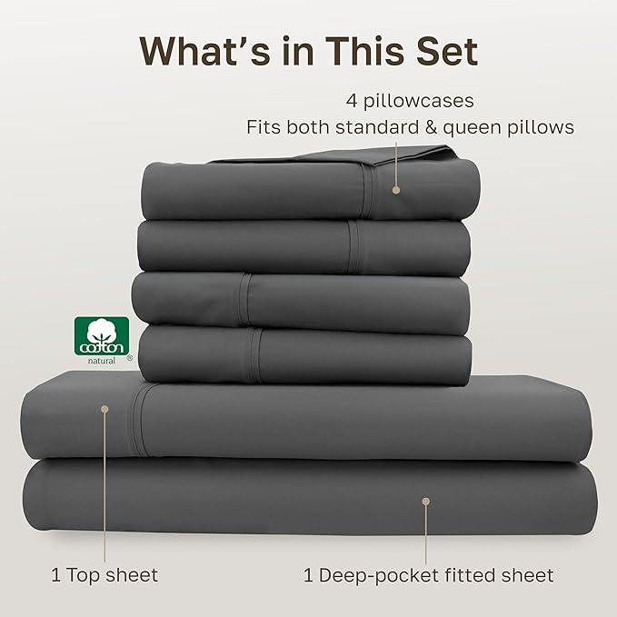 California Design Den 6-Pc Queen Size Sheet Set - Image 4