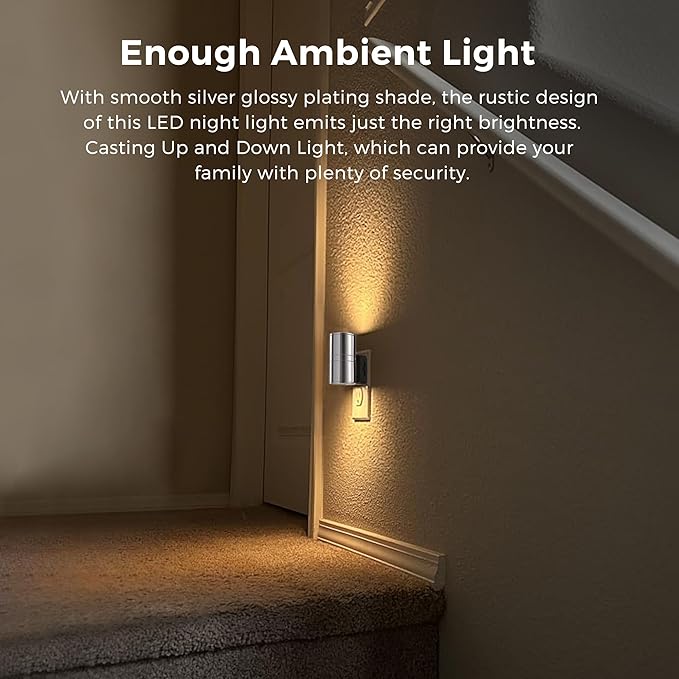L LOHAS LED Night Light, Night Lights Plug into Wall, Smooth Silver Glossy - Image 4