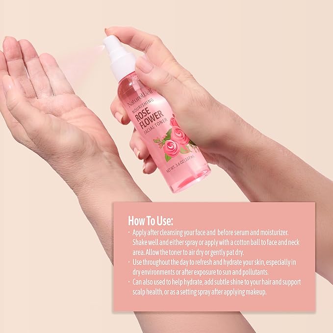NATURE WELL Rose Water Hydrating Facial Toner Mist - Image 9