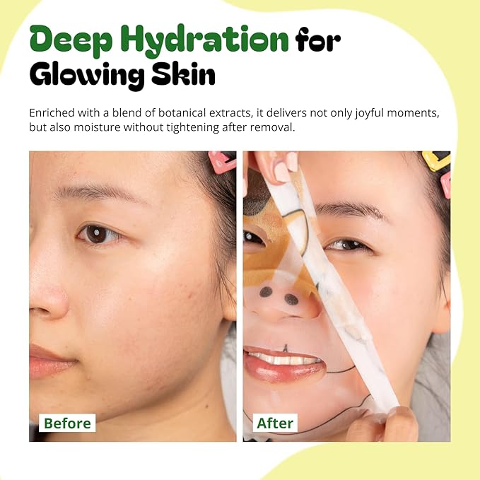 Epielle Character Face Mask Wild Kingdom 12 Pack, Fun & Effective Korean Skin - Image 5