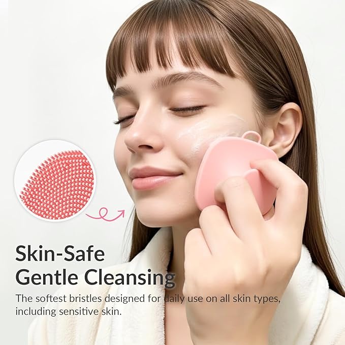 2 Pack Face Scrubber, Silicone Facial Cleansing Brush - Image 4