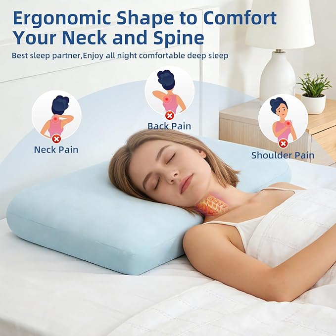 Sycoodeal Cooling Memory Foam Pillow Standard Size - Image 4