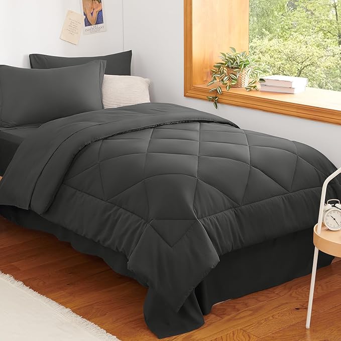 CozyLux Twin XL Comforter Set Dark Grey by CozyLux
