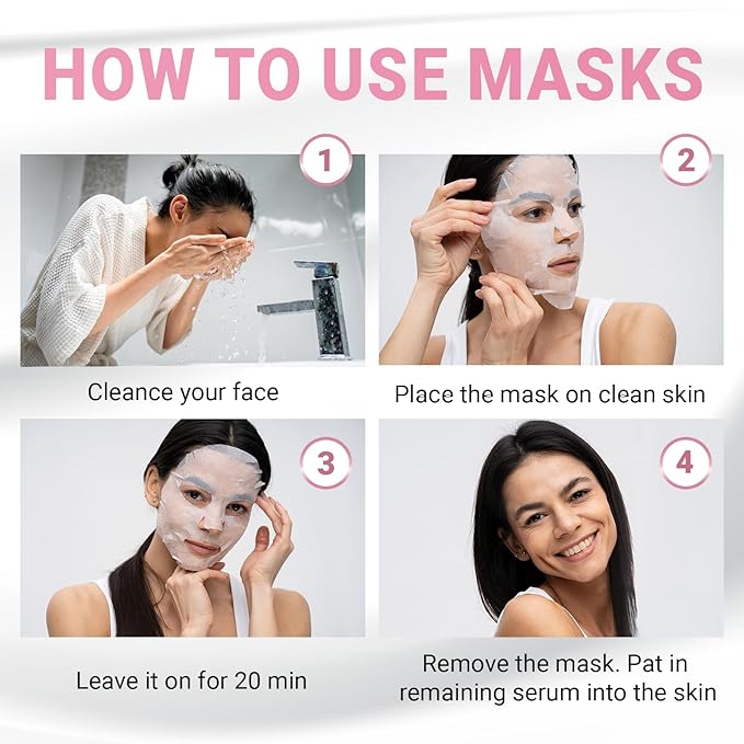 VIABEAUTY 24 Pack of Collagen Face Mask - Image 6