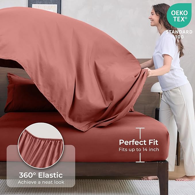HEVUMYI Terracotta Full Comforter Set - Image 5