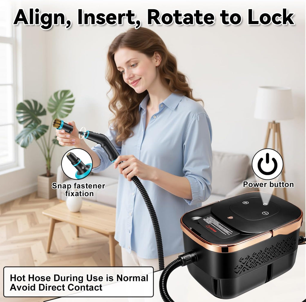 Steam Cleaner for Home, 2500W Portable Handheld Steamer for Cleaning, Large Capacity Tank Pressurized Steam Cleaning Machine for Car, Bathroom, Kitchen, Furniture, Grout, Floor, Tile