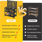 10 Sets Storage Shelves with Pegboard,Heavy Duty Garage Shelving Units and Storage,Metal Shelving Adjustable Shelves,Garage Storage Rack,Industrial Utility Shelf For Kitchen,Pantry 47.2"H*33.46"W*18"D