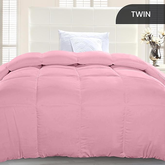 Utopia Bedding Twin Comforter Duvet Insert, Quilted Pink Comforter - Image 3