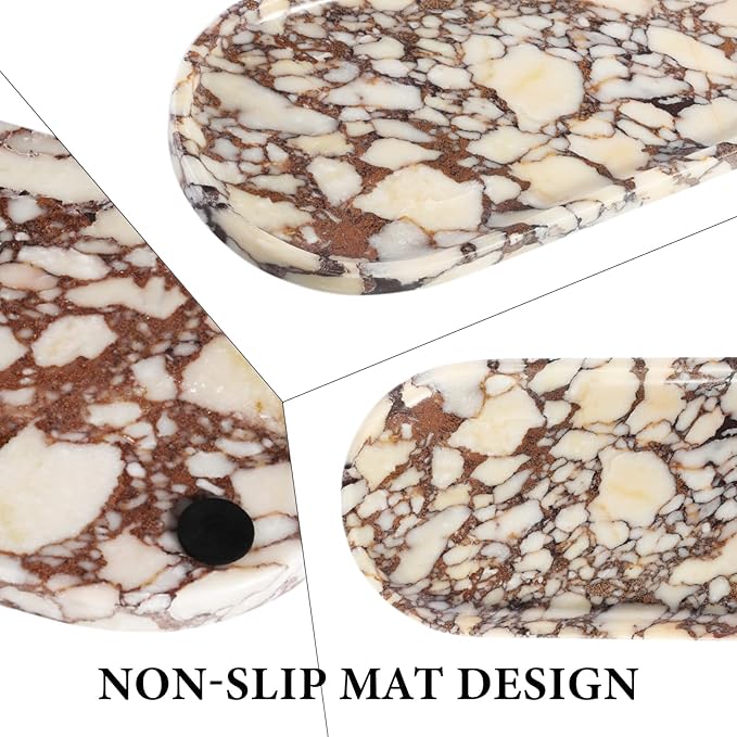 Koville Natural Decorative Marble Bathroom Tray, Stone Perfume Trays Jewelry - Image 3